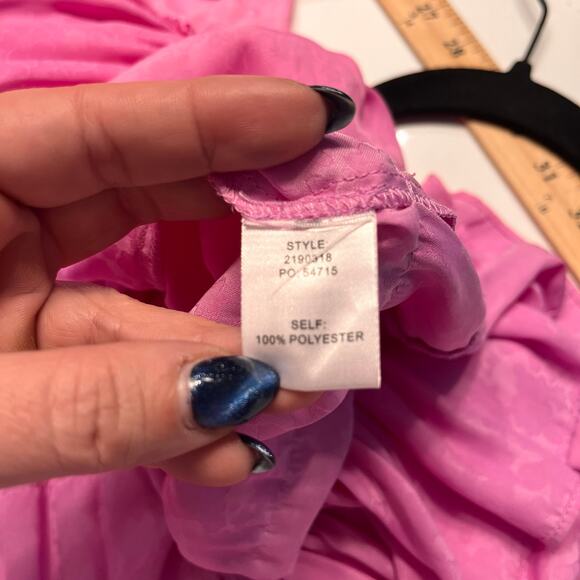 Current Air Pink Embossed Ruffle Mini Dress Size Small - Picture 7 of 10